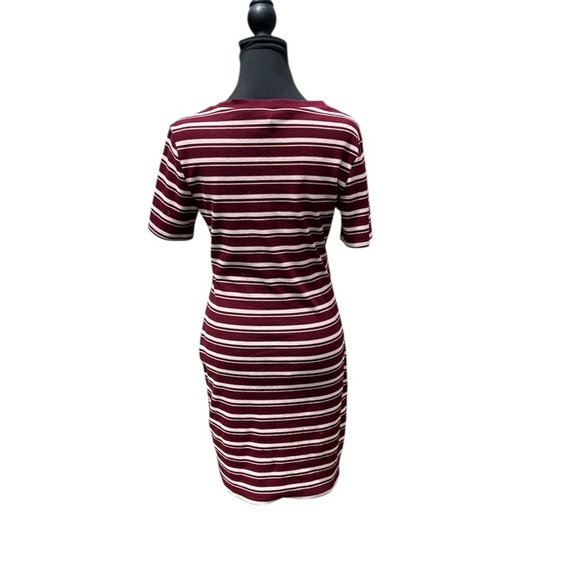 Striped Burgundy and White Dress by H&M Size 12 - Picture 2 of 4